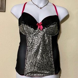 Torrid Leopard Print Bustier/Corset and Panty Set